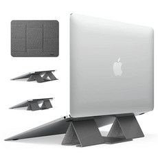 Ringke 접이식 스탠드 2 휴대용 및 디자인 경량 미끄럼 방지 개방형 공간 냉각 2단계 높이 조절 보이지 않는 노트북 맥북 태블릿 노트북용 -