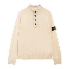 스톤아일랜드 20FW 남성 울 니트 반집업 아이보리 7315532A3 V0035