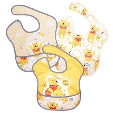 Bumkins Disney SuperBib 아기 턱받이 방수 세탁 가능 얼룩 방지 6 － 24 개월 3 개 -Winnie the Pooh Winnie the Pooh (S3-DWP7), 본상품