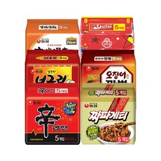 농심 라면 멀티팩 6종 (신라면+오징어짬뽕+짜파게티+안성탕면+너구리+진라면매운맛) 총 30입, 30개입