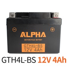 오토바이 밧데리 알파 배터리 GTH4L-BS 12V 4Ah, 블랙, 1개
