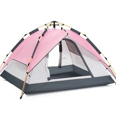 STARRY 캠핑 원터치 돔텐트 방수 4~5인용, 핑크