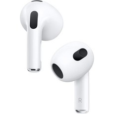 Apple AirPods3세대 무선 이어버드 블루투스 헤드폰 개인화된 공간 오디오 땀 및 방수 기능 라이트닝 충전 케이스 포함 최대 30시간의 배터리 수명, Without AppleCare+