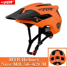 BATFOX 자전거 헬멧 남성용 여성용 MTB 사이클링 헬멧 일체형 산악 자전거 헬멧 capacete ciclismo mtb 헬멧 자전거, 5002-오렌지 블랙