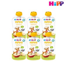 HiPP 힙 유기농 이유식 100g X 6팩 10종 모음, 1개, 사과+바나나 혼합맛