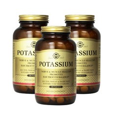 [2+1] Solgar 솔가 칼륨 250정 Potassium 포타슘 솔땡 고약사 약들약 3개, 250개