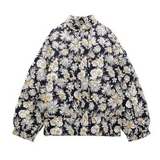 zara자라가을겨울차이나데이지프린트점퍼가벼운루즈핏