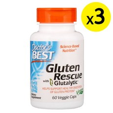 Doctor's Best 글루텐 레스큐 위드 글루탈리틱 60정 3개, 선택, 상세설명참조