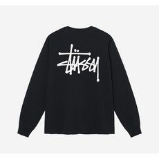 슈데일리 스투시 베이직 스투시 롱슬리브 티셔츠 블랙 2022