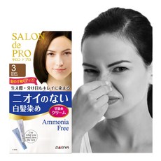 다리야 살롱드프로무향료헤어칼라 부분염색약 여성용3개세트 밝은 새치염색 새치커버 흰머리염색 일본염색약, 3호, 1개
