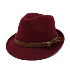 OZyc 양모 여성 남성 페도라 모자 겨울 가을 우아한 레이디 갱스 터 Trilby 펠트 Homburg 교회 재즈 모자 크기 55-58CM