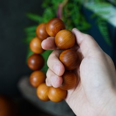 염주 단주 나무 합장주 불교 큰 기어봉 차량 자동차 부적 절 굵은 왕 수제 고급 선물, 측백나무 22mm