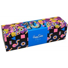 Happy Socks Unisex 10 주년 기념 박스 패턴 크루 양말 세트 (11 쌍) (9-11)