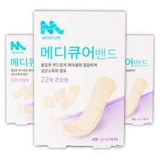 메디큐어 밴드 혼합형 22매입 x 3개 상처 반창고 - 큐어패드