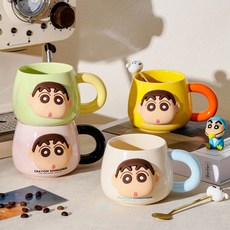 꼬마스타 ACC 짱구 3D 페이스 자석 머그컵 500ml-그린, 단품