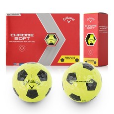 캘러웨이 CHROME SOFT TRUVIS 3피스 골프공, 옐러우 블랙, ., 옵션선택 - 크롬소프트x