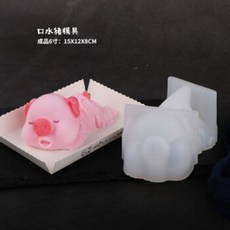 토끼 금형 그물 빨간 침 돼지 돼지 실리콘 우유 냉동 토끼 푸딩 젤리 베이킹 사피 개 무스 모델 6 인치