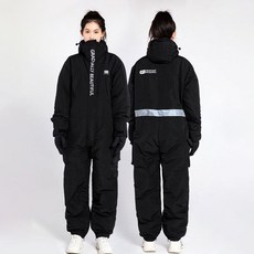 작업복 정비복 배달대행 일체형 방한복 오토바이 라이더 바이크 방한복 스즈끼복 우주복 스즈키복, L, 딥블랙