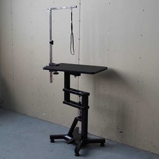애와동물 미용 테이블 강아지 거치대 이발 다이 회전, 그레이 원형 60cm, 1개