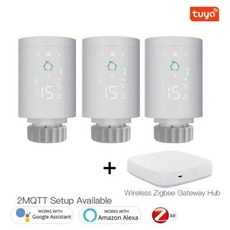 스마트 디지털 보일러 온도조절기 TRV ZigBee3.0 라디에이터 액추에이터 프로그래밍 가능한 온도 조절 밸브 컨트롤러 알렉사 음성 제어, CHINA, option 3, 05 option 3