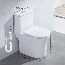 JMOWTO 소형 아파트 가정용 소형 짧은 55cm58cm 사이펀 화장실 화장실 변기, 305mm, 55cm ABS 자체설치