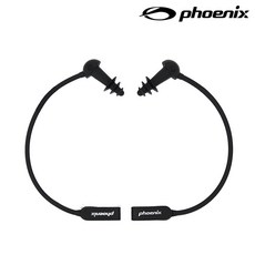  피닉스 분실방지 실리콘 코드 수영 귀마개 PNE-200, BLACK, 1개 