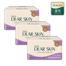 깨끗한나라 더마생리대 디어스킨 슈퍼롱 팬티라이너 30P x 3팩, 3개, 30개입