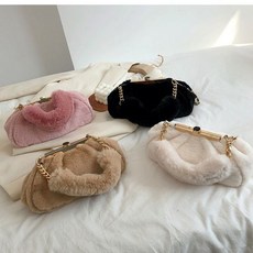 가을 겨울 퍼가방 퍼핸들 체인 토트백 크로스백 4color