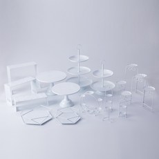 진열함 대만 조약 화이트 스탠드 결혼식이 디저트다 케익 전시함 뷔페로 차를 쉬다 과자, 화이트 15