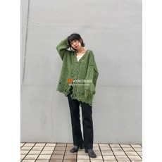 KAS 겨울 정구공 클래식 버튼 잡색이다 구제 대미지 타입 와이드 루즈핏