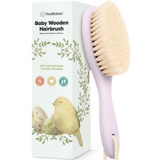 Baby Hair Brush - Baby Brush with Soft Goat Bristl 베이비 헤어 브러시 - 부드러운 염소 강모가 있는 베이비 브러시 요람 캡 브러시 모두, 1개, 엉겅퀴 훈장