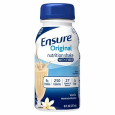 (미국) 앤슈어 오리지널 영양 섬유질 쉐이크 바닐라맛 237ml 24개입 Ensure Original Nutrition Shake with Fiber