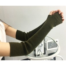 캐시미어 팔토시 커버 여성 겨울 가을 롱 손가락 노출 두꺼운 보온 양털 선 페이크 슬리브 팔굽치보호대