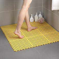 30cm * 30cm 매트 미끄럼 방지 목욕 매트 흡입 컵 미끄럼 방지 마사지 안전 욕조 샤워 계단 바닥 욕실 욕조 카펫, 노란색