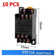 타이머스위치 타임스위치 전기타이머 소형 제어 릴레이 중간 AC 12V DC C24 AC22, 49.HH63P Basex10 12V, 1개