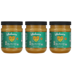 홀섬 Wholesome 스위트너 유기농 화이트 허니 미국 무가공 꿀 WHS-89169 454g 3개