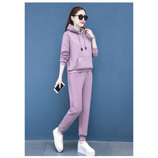 바닐라 겨울 후드 양털 기모 트레이닝복 세트