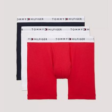 타미힐피거 남성 클래식 박서 브리프 팬티 3팩 Red