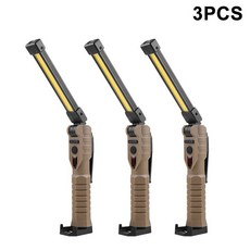 캠핑등 보름달 랜턴 접이식 COB LED 작업 휴대용 7 기어 검사 충전식 자석 자동차 개, 8.3PCS Khaki