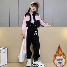 아이돌 기모상하세트 주니어 초등학생 여아 겨울 트레이닝 츄리닝 방송댄스학원 연습룩