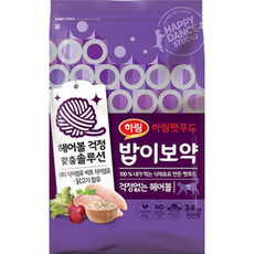 하림펫푸드 전연령 밥이보약 고양이사료, 걱정없는 헤어볼, 3.4kg