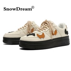 SnowDream 커플 신발 버터플라이 디자인 트렌드 슈즈 여자 캐주얼 신발