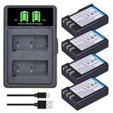 2400mAh EN-EL9 EN EL9A 니콘 D40 D60 D3000 디지털 카메라 용 배터리 + LED 듀얼 타입 C 충전기, 07 4 battery set - 니콘d3000