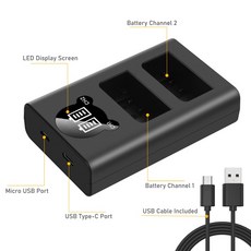 EN-EL23 충전기와 EL23 충전식 리튬 이온 배터리 LCD USB 충전기 니콘 CoolPix P600 P610S S810c P900S S810 P900 MH-67P, 02 New Dual Charger