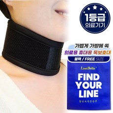 라인벨라 의료용 휴대용 목 보호대 블랙 FREE, 1개