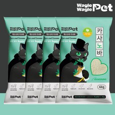 와글와글 카사노바 고양이 친환경 카사바 모래, 레귤러(굵은입자), 4개, 4kg