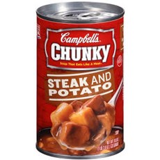 Campbell's Chunky Steak & Potato Soup 캠프벨 청키 스테이크 포테이토 스프 간편조리 즉석식품 통조림 533g 8캔, 8개