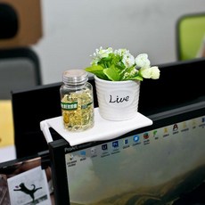 미니 모니터 상단 받침대 수납 선반 접이식 거치대, 블랙 _ ZW1