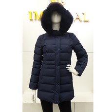 임페리얼 여성 겨울 가볍고 따뜻한 여우털 후드 하프 구스 다운 패딩 점퍼 PTZT401