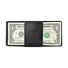 Hide & Drink 가죽 울트라 미니멀리스트 지갑 지폐만 포함 현금 오거나이저 일상 액세서리 핸드메이드 차콜 블랙. 미니멀리스트